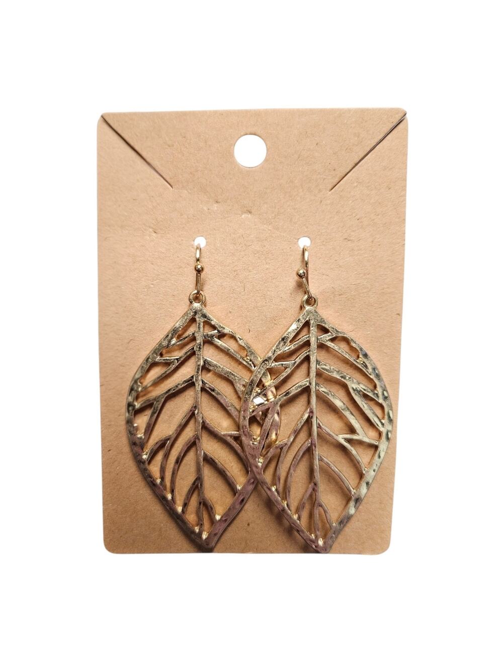 Gold Leaf Shaped Earrings